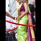 DEIANA'S Beautiful Designer Golden zari Soft Lichi Silk Saree - Pista - Swadesiicart