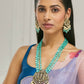 Nuyug 22K Gold-Plated Zircon Studded & Stone Beaded Strings Necklace Set | Swadesiicart
