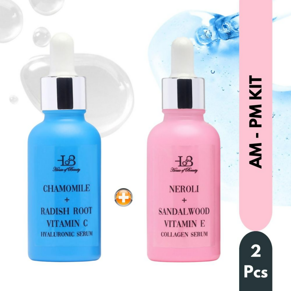 House of Beauty Am + Pm Pack - Collagen + Hyaluronic Serum - Swadesiicart