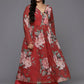 Ahalyaa Women's Traditional wear Kurta Set - Red | Swadesiicart