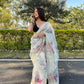Vamsee White Organza Saree - Swadesiicart