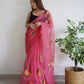 Vamsee Pink Organza Saree - Swadesiicart
