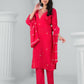 Ethnic Festive Wear Reyon Red Stitched Suit With Dupatta - Tanisha - Swadesiicart