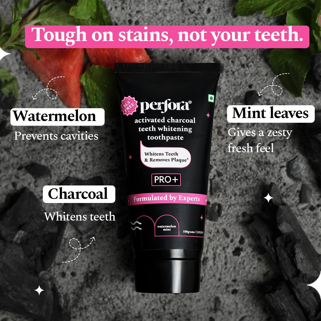 Perfora Activated Charcoal Whitening Toothpaste - Watermelon Mint - Swadesiicart