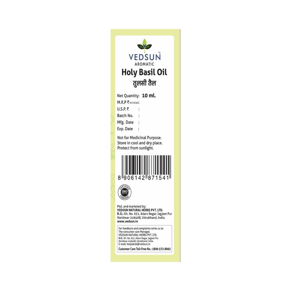 Vedsun Naturals Tulsi/Holy Basil Oil Pure & Organic for Skin - Swadesiicart