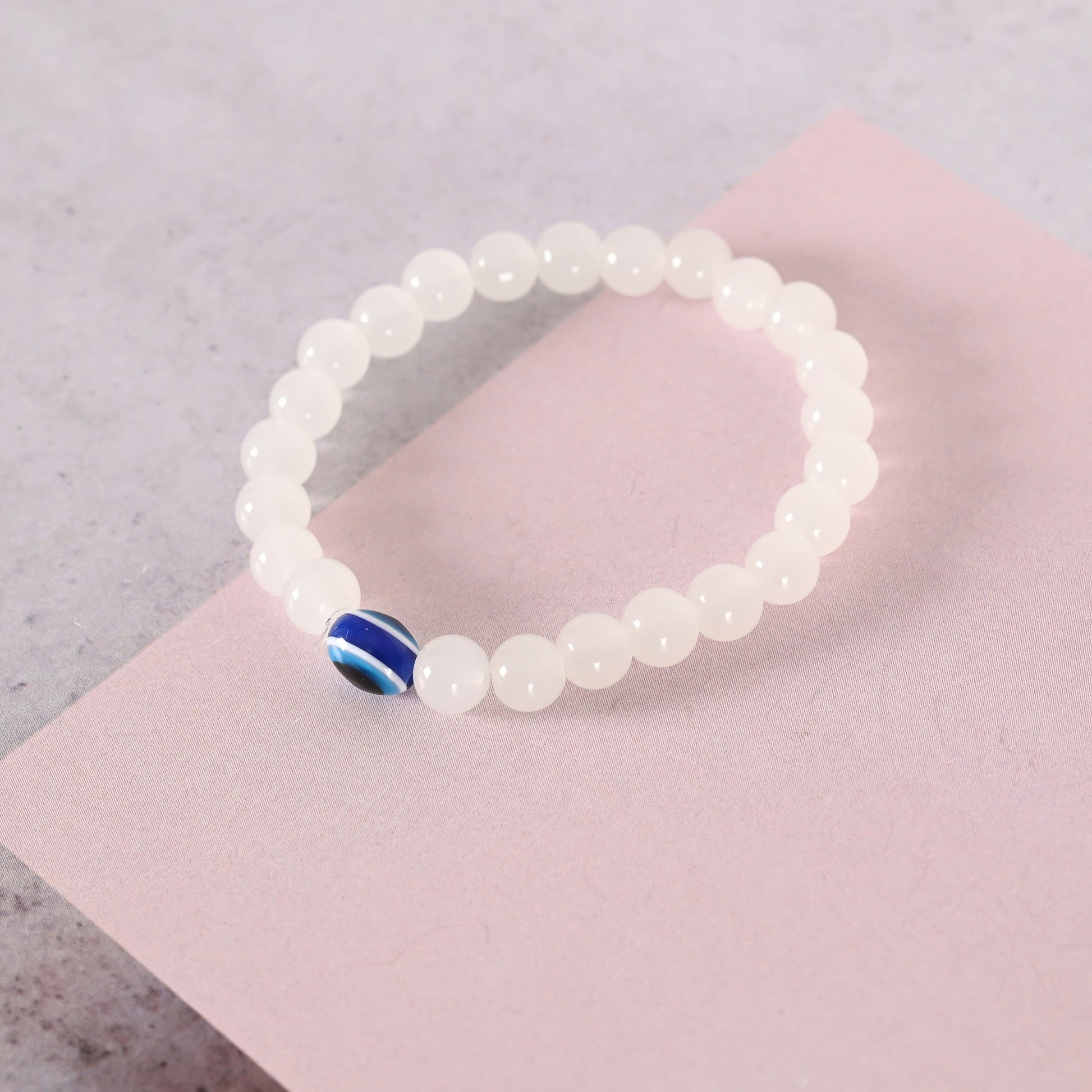 NVR Men & Women Evil Eye Crystal Elasticated Bracelet - Swadesiicart