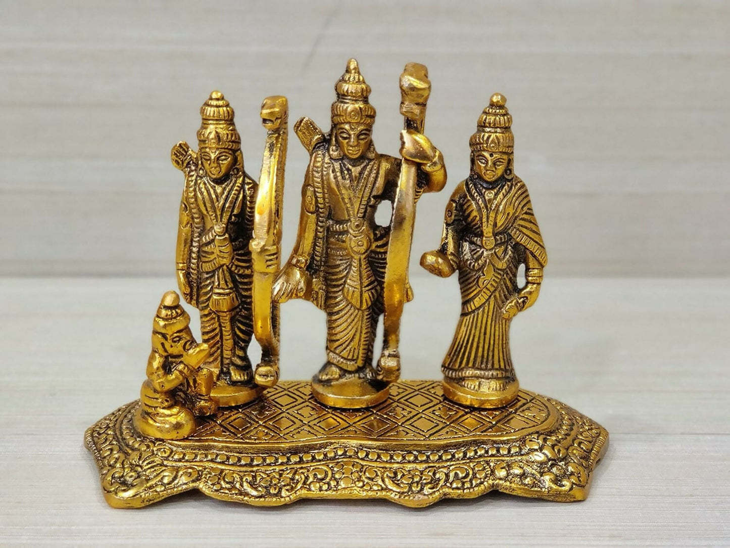 Giftnagri Lord Ram Darbar Idol Metal Showpiece Hindu Religious Idols - Swadesiicart