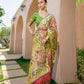 Vishnu Weaves Women's Peach Paithani Silk Zari Woven Saree with Unstitched Blouse - Swadesiicart