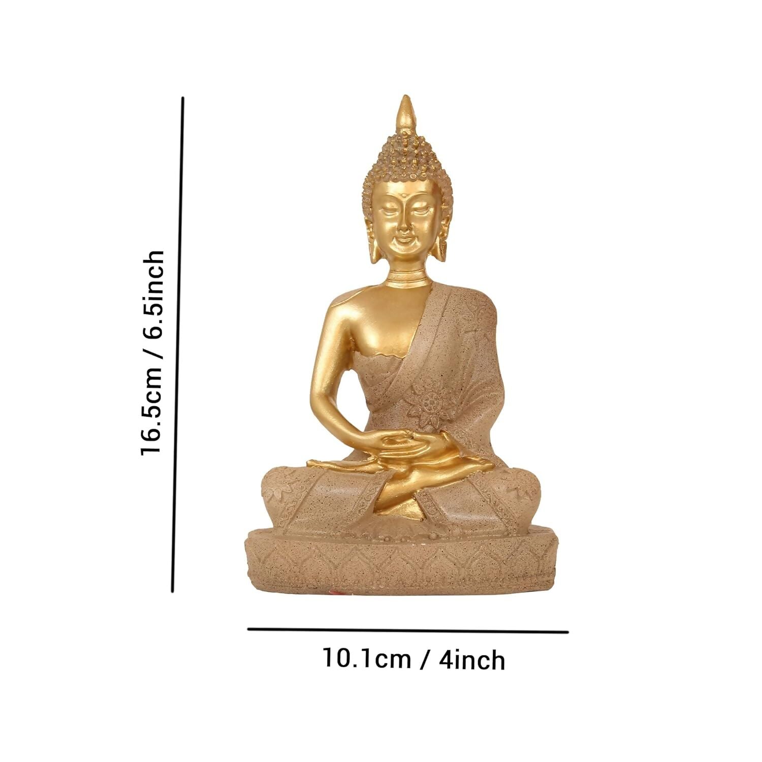 Tied Ribbons Lord Buddha Meditating Statue Idol - Swadesiicart