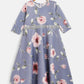 Ahalyaa Light Blue Digital Print Floral Kids Dress For Girls | Swadesiicart