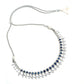 Mominos Fashion Johar Kamal Silver-Plated American Diamond Silver Blue Choker Set | Swadesiicart