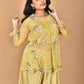 Morchari Women And Hand Embroidery Palazzo Set-Mustard - Swadesiicart