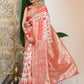 Shree Shyam Fashion Linen Cotton Red & White Saree