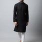 Even Apparels Black Color Linen Linen Men's Kurta With Side Placket (LN761) | Swadesiicart