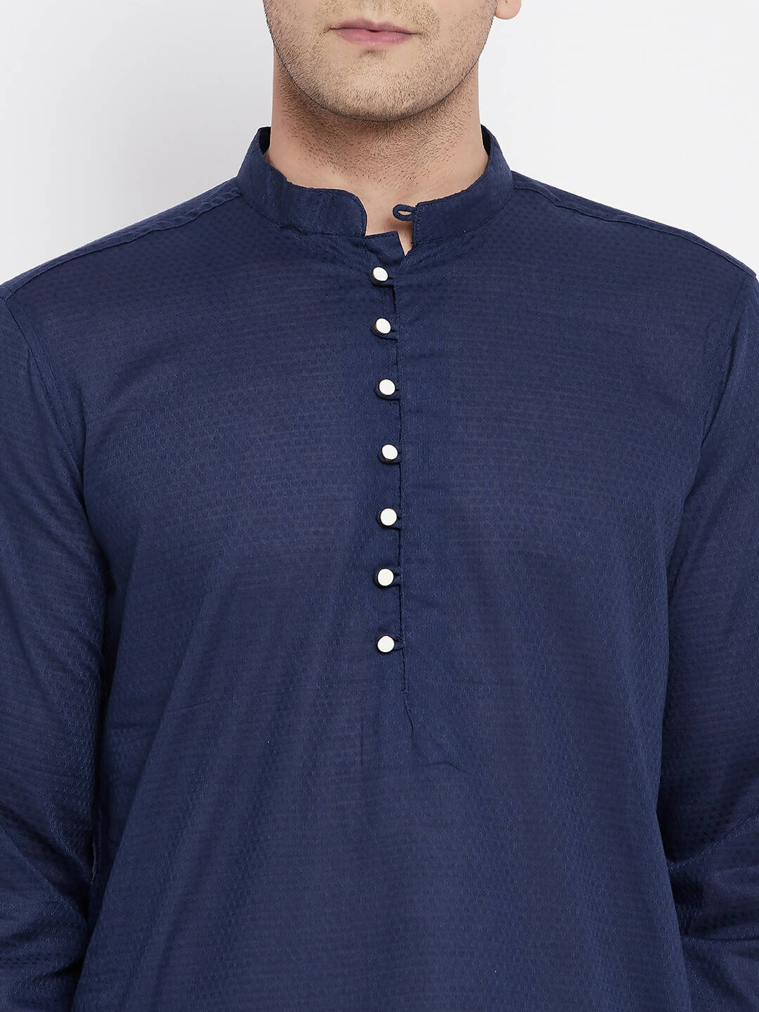 Even Apparels Blue Color Rayon Men's Kurta With Band Collar | Swadesiicart