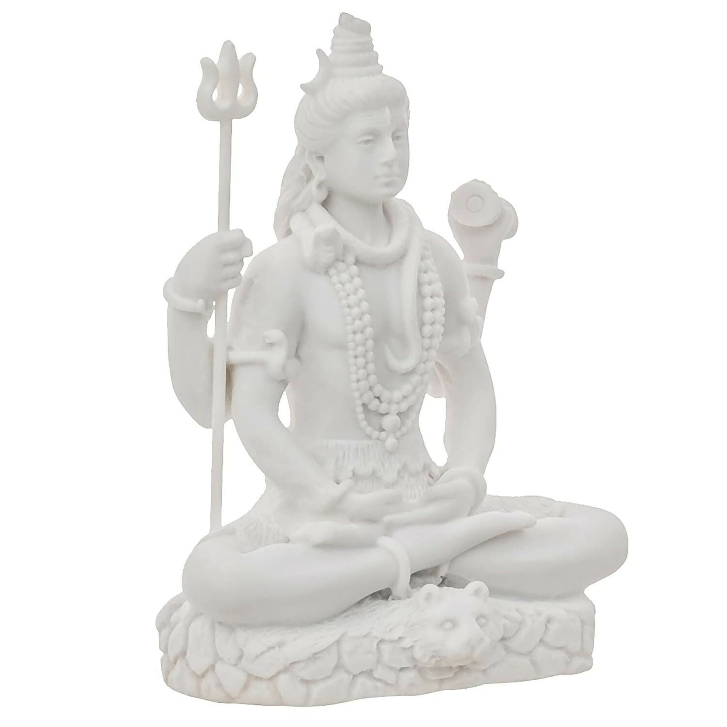 eCraftIndia White Polyresin Lord Shiva Statue - Swadesiicart