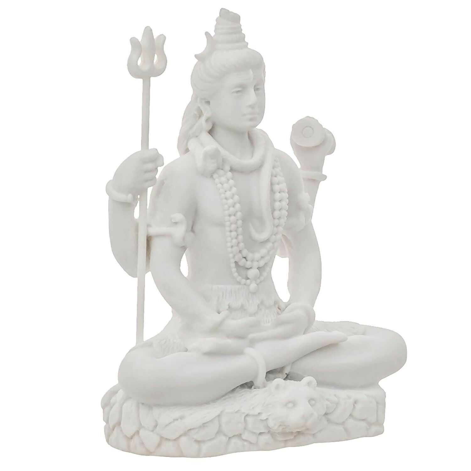 eCraftIndia White Polyresin Lord Shiva Statue - Swadesiicart