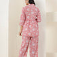 Kaajh Women's Pink Printed Cotton Co-ord Set - Swadesiicart