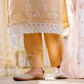 Vaasva Women Peach Linen Printed Kurta, Pant & Dupatta set | Swadesiicart