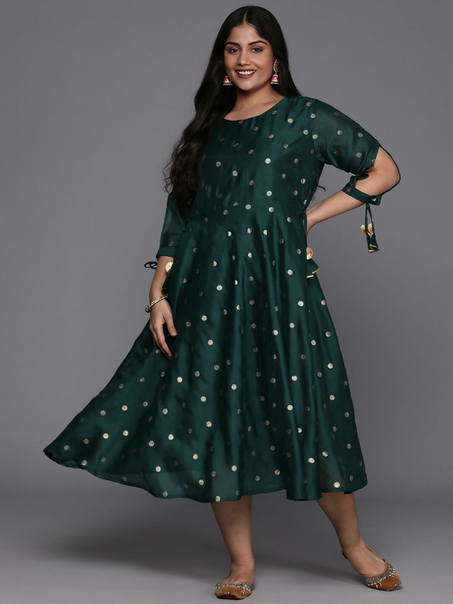 Ahalyaa Women's Traditional wear Ethnic Dress - Green | Swadesiicart