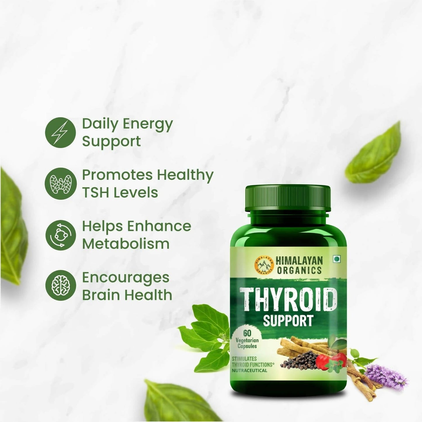 Himalayan Organics Thyroid Support Capsules | Swadesiicart