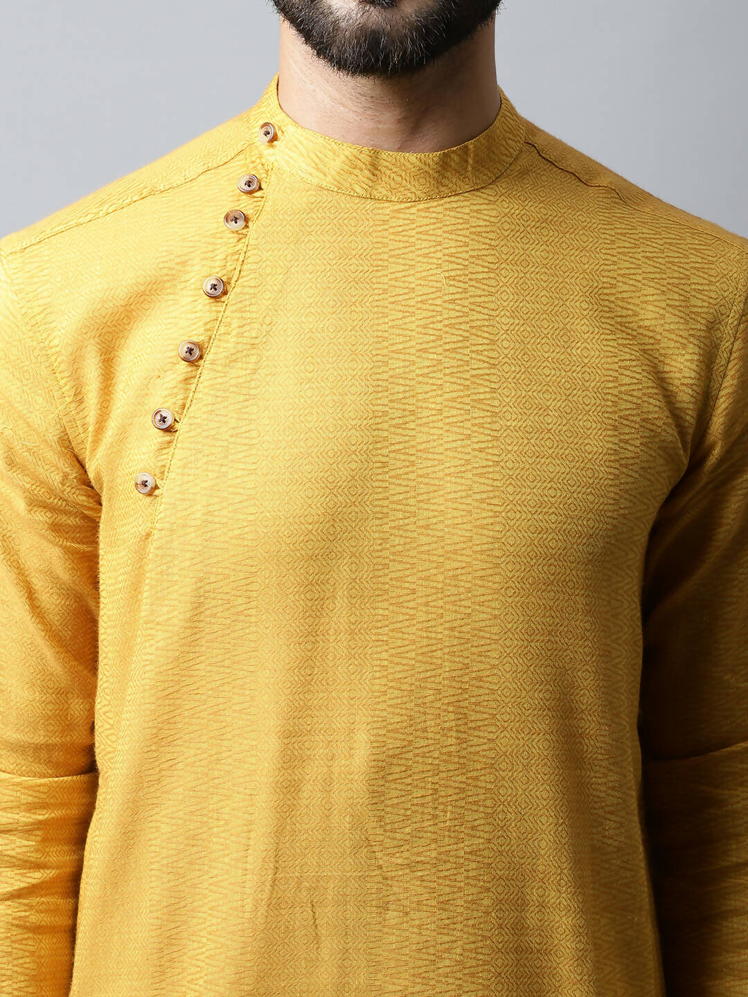 Even Apparels Yellow Color Pure Cotton Men's Kurta With Side Placket (SLD1192) | Swadesiicart