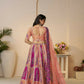 Kesar Fab Orange Banarasi Silk Embroidered Lehenga | Swadesiicart