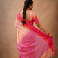 Exclusive Collection Light Orange Beautiful Khadi Cotton Handloom Saree - Swadesiicart