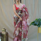 Vamsee Sarangi Red Organza Saree - Swadesiicart