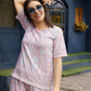 Pink Rayon Paisley Printed Top with Matching Bottom - Eesha - Swadesiicart