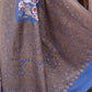 Joban Fashion Dusty Blue Crepe Chiffon Pure Handloom Banarasi Silk Saree | Swadesiicart