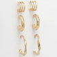 NVR Women's Set of 3 Gold-Polished Hoop Earrings | Swadesiicart
