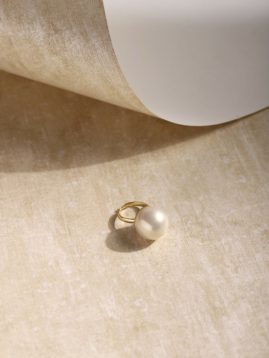 Cream Pearl Adjustable Ring- Ruby Raang | Swadesiicart
