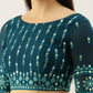 House of Panchhi Women Teal Georgette Sequins Work Lehenga & Blouse with Dupatta | Swadesiicart