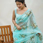 Vamsee Anamika Sky Organza Silk Saree - Swadesiicart