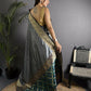 Joban Fashion Grey Banarasi Cotton Silk Woven Saree | Swadesiicart