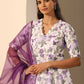 Pomcha Jaipur White Gul Jamini Anarkali Set | Swadesiicart