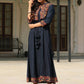Juniper Women's Blue Rayon Festive Printed Flared Dress | Swadesiicart