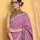 Very Much Indian Handblock Printed Cotton Saree With Natural Dyes - Pink | Swadesiicart
