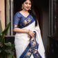 Nblue Silk Zari Woven Saree with Unstitched Blouse - Hiral Fashion | Swadesiicart