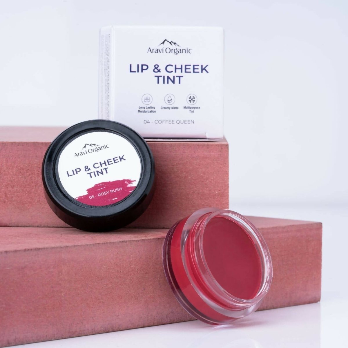 Aravi Organic Everyday Vegan Lip And Cheek Tint - Rosy Rush | Swadesiicart