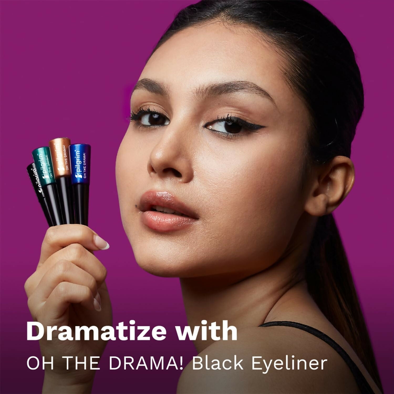 Pilgrim Metallic Eyeliner Blue Rebel, Long Lasting & Smudge Proof Enriched With Argan Oil - Swadesiicart