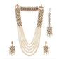 Mominos Fashion Rajwadi Gold-Plated Wirh Stone & Pearls Necklace Combo Set