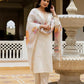 The52 White Women's Beautiful Viscose Chanderi Fabric Embroidered Work Straight Kurta Pant and Dupatta Set - Swadesiicart