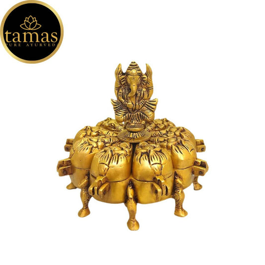 Tamas Handcrafted Brass Kumkum Box | Swadesiicart