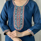 Blue Viscose Chanderi Stitched Suit With Dupatta - Tanisha | Swadesiicart