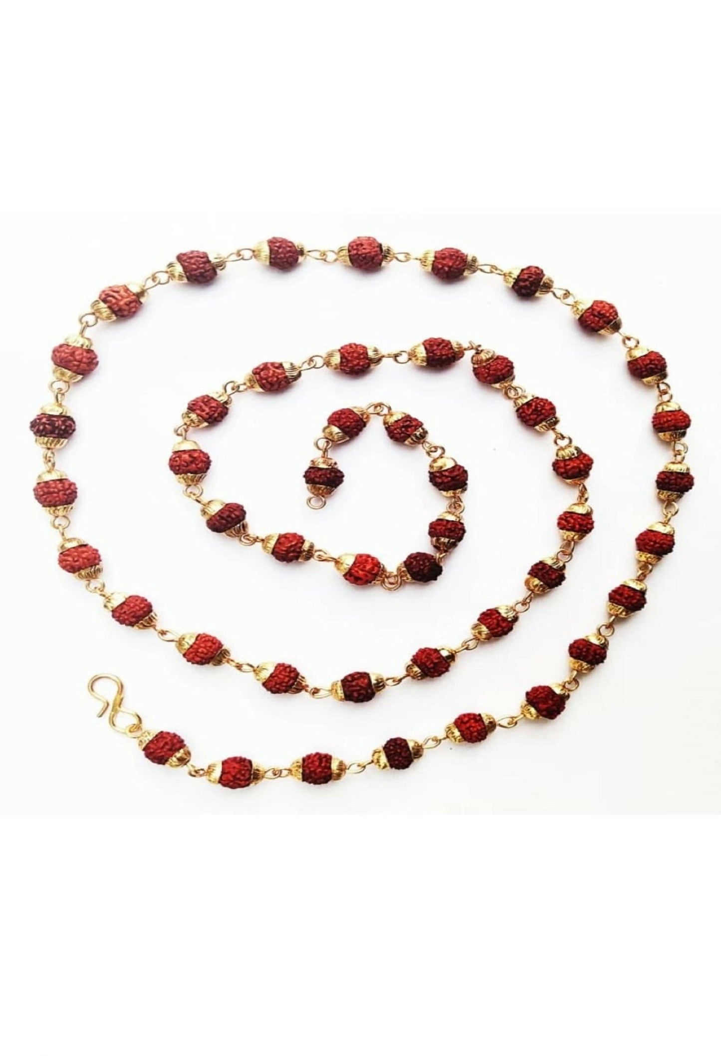Mominos Fashion Joharkamal Gold-Polished Statement Rudraksha Mala Long Necklace (Golden) | Swadesiicart