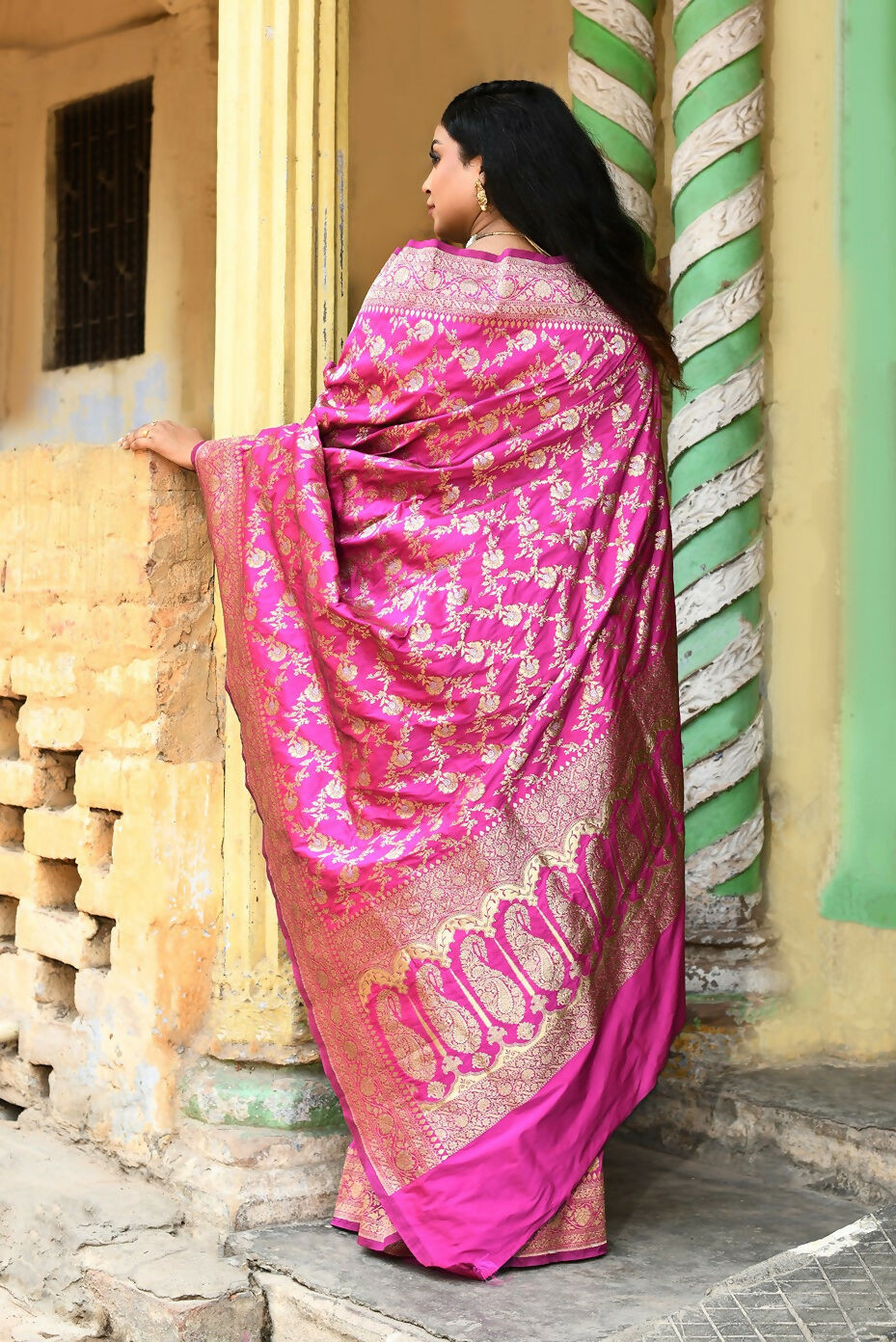 Joban Fashion Pink Soft Pure Handloom Banarasi Silk Saree | Swadesiicart