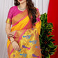 Jyoti Fashion Women's Yellow Paithani Silk Zari Woven Saree with Blouse | Swadesiicart
