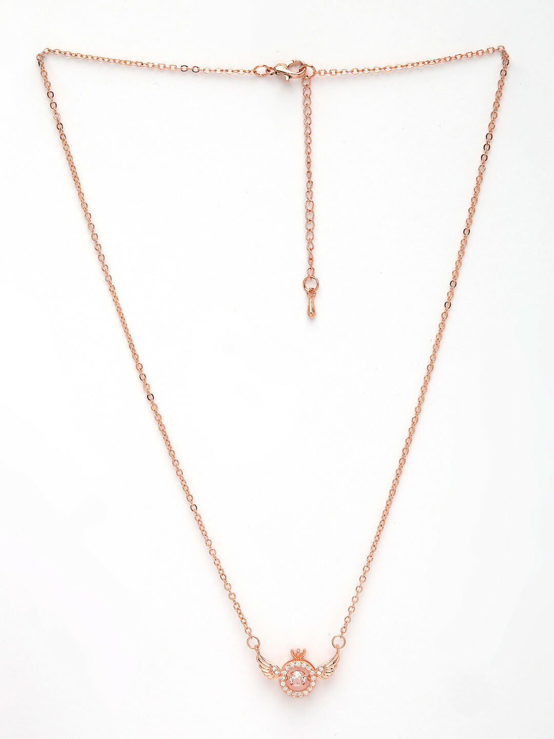 NVR Women's Rose Gold American Diamond Metal Chain - Swadesiicart